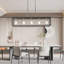 Luminaire suspendu linéaire à 5 lumières pour îlot de cuisine avec accents en fer forgé-1937452327