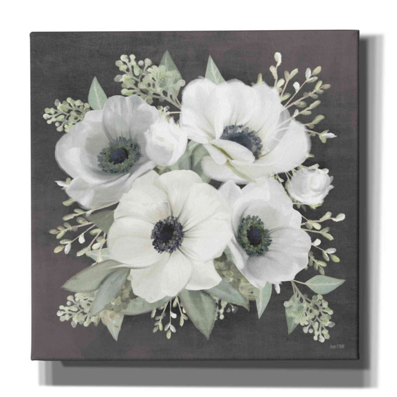 «Anemone Square I» par House Fenway, art mural sur toile, H 18 po x l 18 po x P 0,75 po