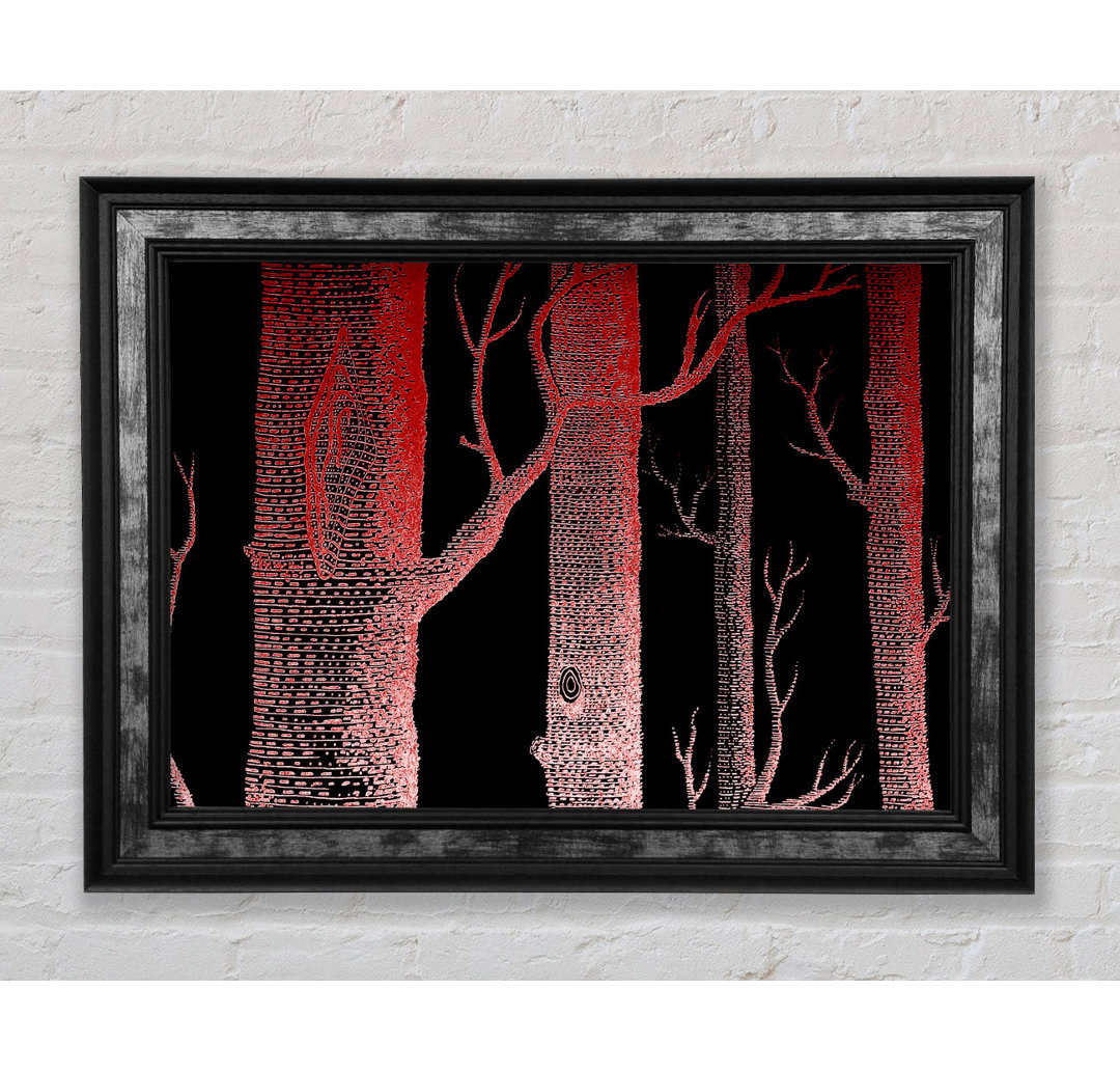 Red Night Trees - Einzelne Bilderrahmen Kunstdrucke