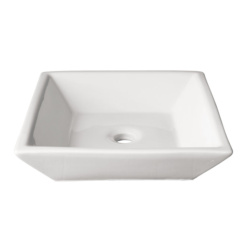 AGUA CANADA Fazio 16.5 " Porcelain Square Bathroom Sink