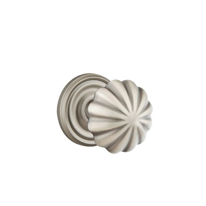 Ensemble de boutons d'intimité Emtek avec bouton rosette et melon régulier, Nickel antique
