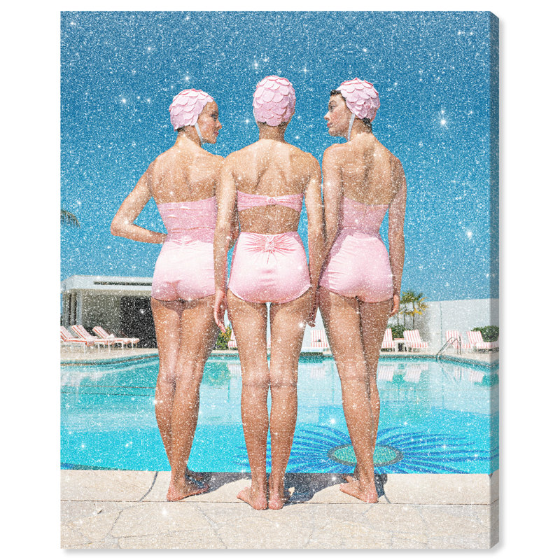 Pool Edge Canvas Fashion Print by Oliver Gal, Black Frame, 16 x 20, 30"H x 36"W, Gallery Wrapped