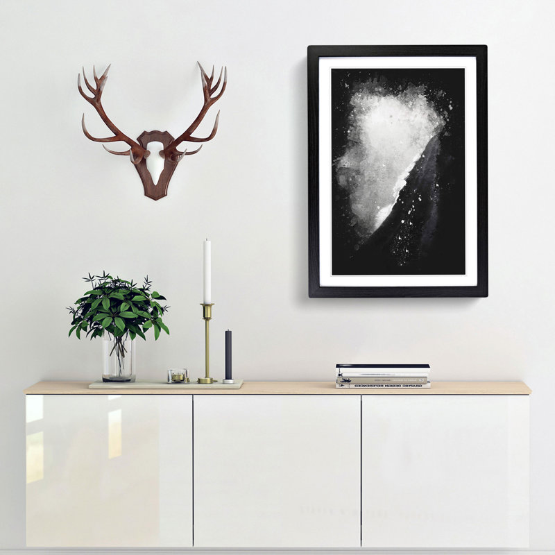 View of Black Sand Beach in Iceland - Framed Print, Black Framed, 33cm H x 24cm W x 2cm D