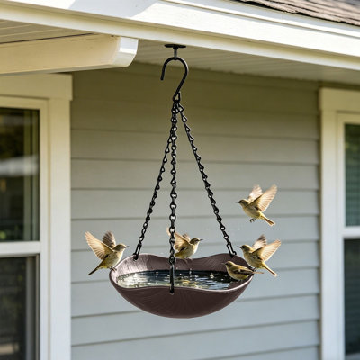Bird Bath Hanging Bird Bath Windproof Bird Water Dispenser With Hanging Chain Outdoor Garden Bird Bath In The Courtyard Garden Decoration