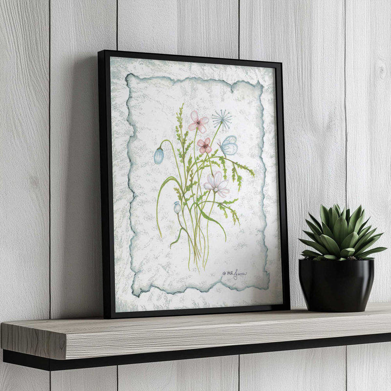 «Pretty Pressed Flowers» par Mary Ann June, reproduction d'art, 30 W x 40 H, Silver, Framed Print