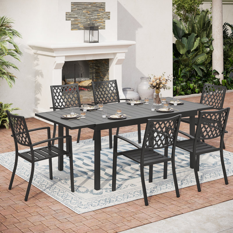 Tyringham 6 - Person Patio Dining Set with Rectangular Table
