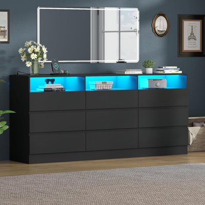 Commode triple 9 tiroirs 63 po
