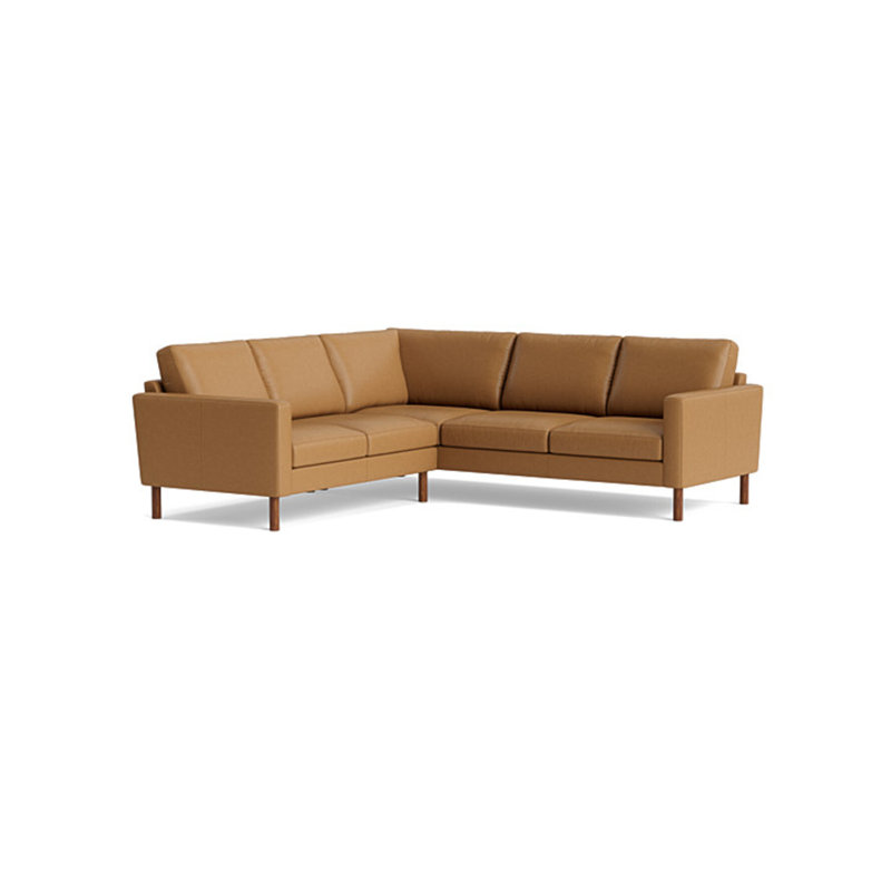 Laguna Leather Sectional, Leather - Butterscotch, Right Hand Facing