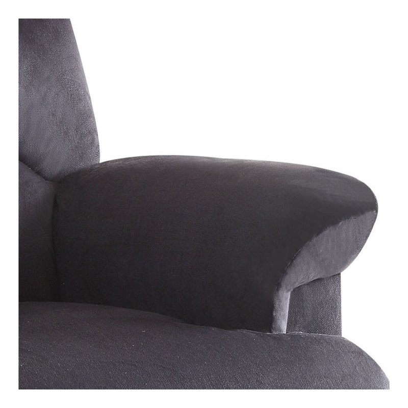 Fauteuil inclinable en tissu noir Arcadia avec accoudoirs moelleux et mécanisme d'inclinaison en douceur, Noir - microfibre