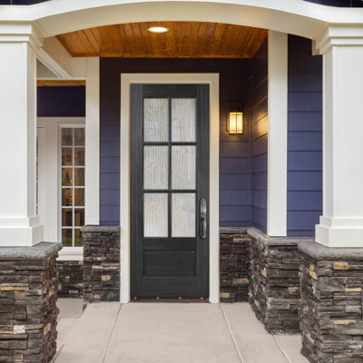 36x96 6 Lite TDL Mahogany Front Door