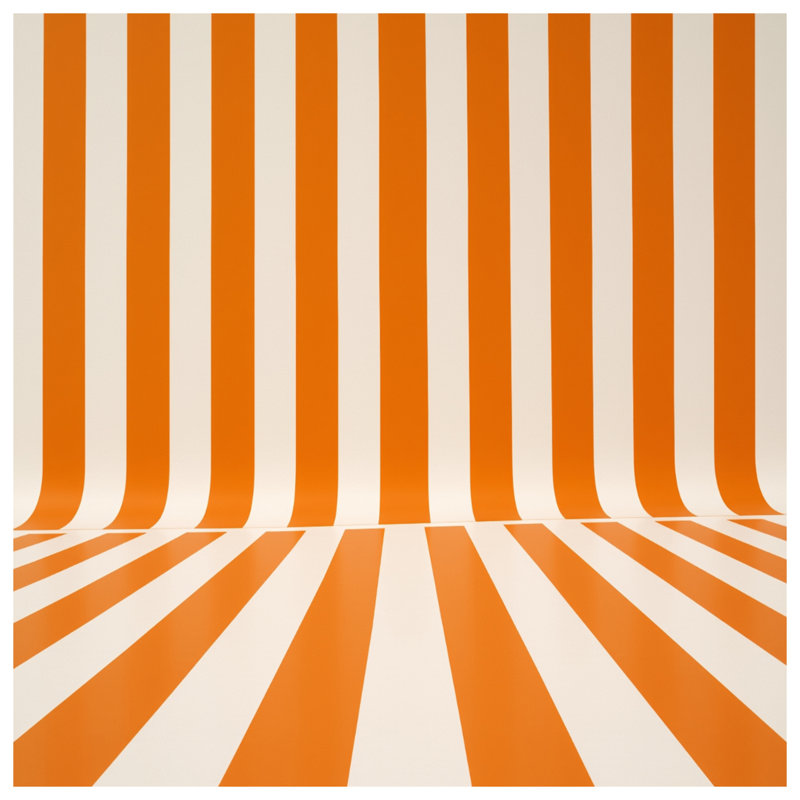 Tapisserie murale rayures verticales orange et blanc - Décoration murale rayures, 50in H x60in W with 4 Grommets