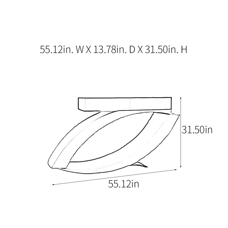 Console Modern Minimalist Art, H 31,5 po x l 55,12 po x P 13,78 po