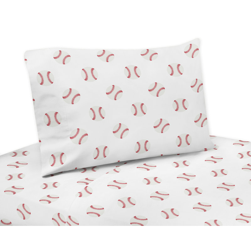 Ensemble de draps en microfibre Baseball Patch, Ensemble de draps pour grand lit + drap-housse + 2