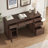 Farmhouse 3-Piece Office Set - Natural Woodgrain Desk, Adjustable Bookcase & 6-Drawer Dresser-116376194