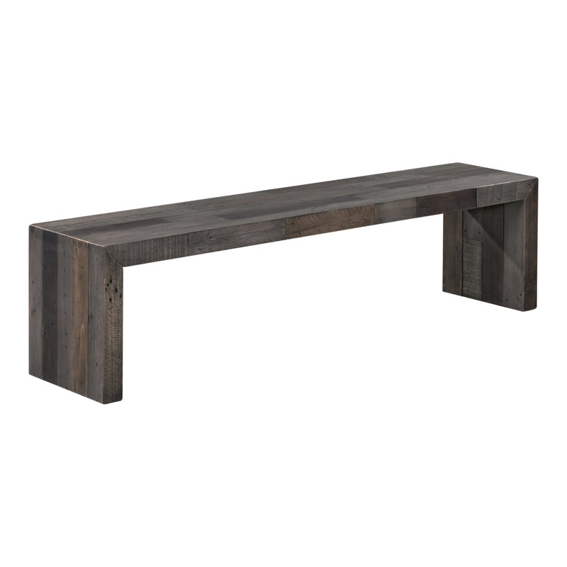 Wood Bench, 18" H x 71" W x 15" D, Brown