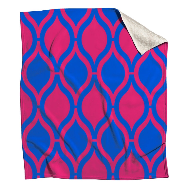 Couvertures en treillis rose et bleu, 50in W x 60in H
