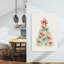 «Pastel Bow Christmas Tree Abstract Classic Colorful Christmas Tree Landscape Nature», reproduction d'art murale-129718959