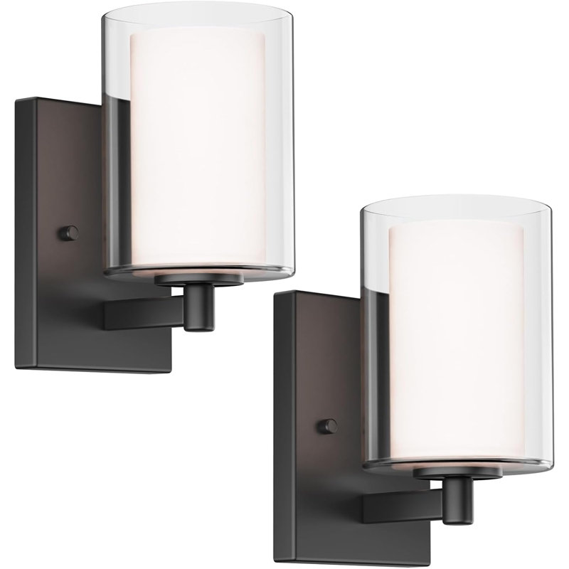 Set Of 2 Modern Black Wall Sconces