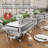 Chafing Dish Buffet Set 8 Qt 4 Pack Stainless Steel,buffet Servers And Warmers Chaffing Servers With Covers Folding Stand Food Warmer For Parties Buffets