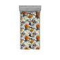 Abricot, bleu foncé, gris / floral