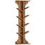 Tree Bookshelf, 11 Tier Floor Standing Bookcase, Narrow Bookcase, Display Shelf for Living Room, Home, Office, Bedroom, Rustic Brown 