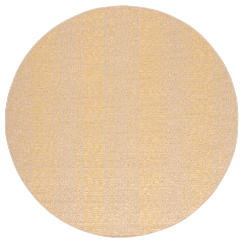 Tapis intérieur / extérieur beige / doré Marcella, Rond 6 pi 7 po