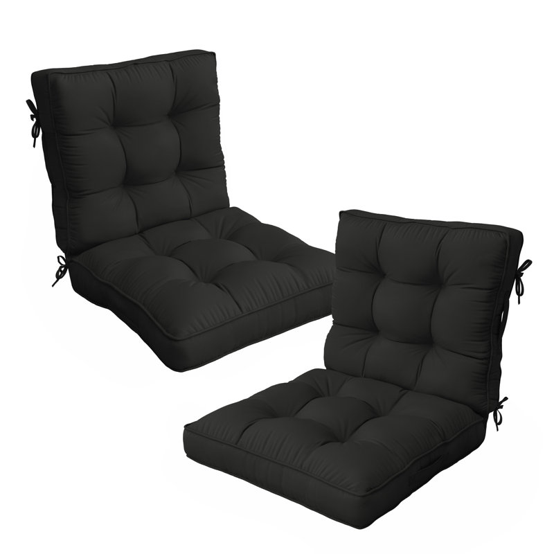 Coussin de siège / dossier d'extérieur 4 po, 2, 20" W x 19" D, Black