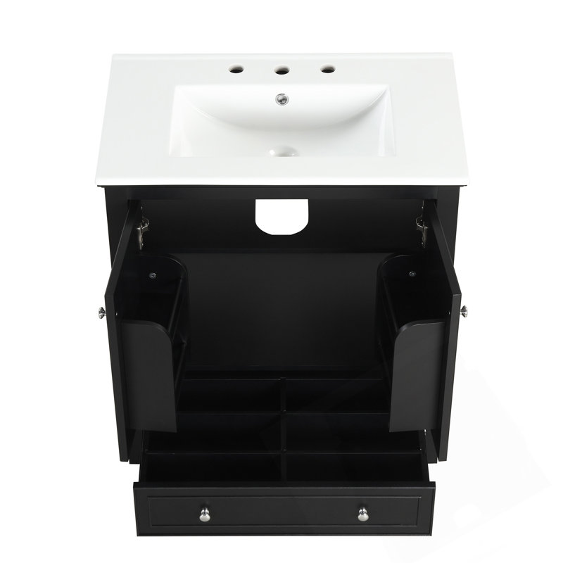 Meuble-lavabo 30 po avec lavabo, Noir