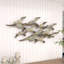 Décoration murale vol d'oiseau en métal blanc 48 po x 3 po x 23 po-1532235530