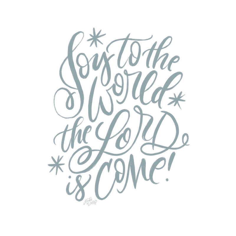 «Joy to the World», art textuel sur toile tendue, H 30 po x l 20 po