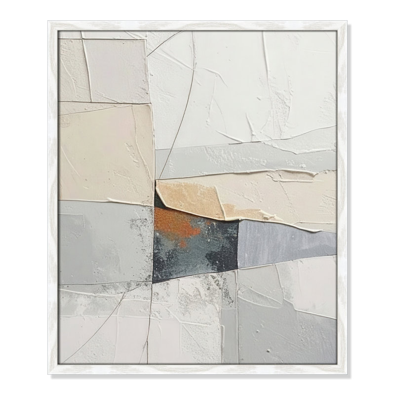 «Plastering I Print» par Alonza Saunders, L 21,5 po x H 25,5 po, White Woodgrain, Framed Print