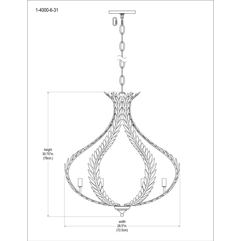 Lustre 6 lumières Atlas