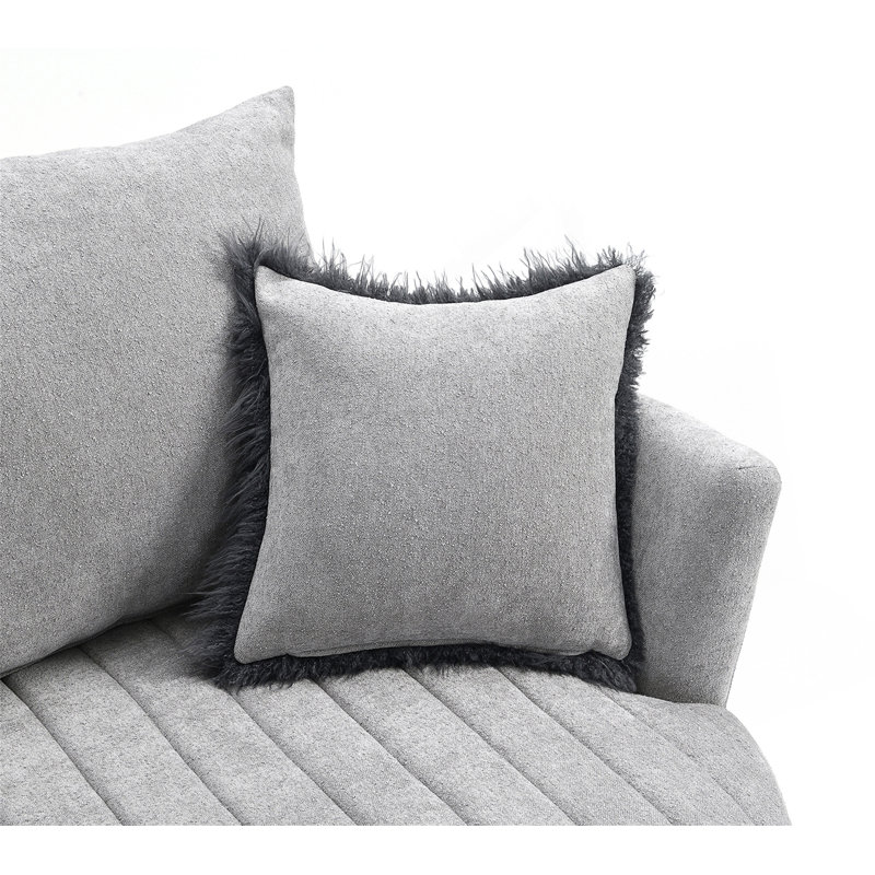 Chaise ronde touffetée et pivotante, Gris clair