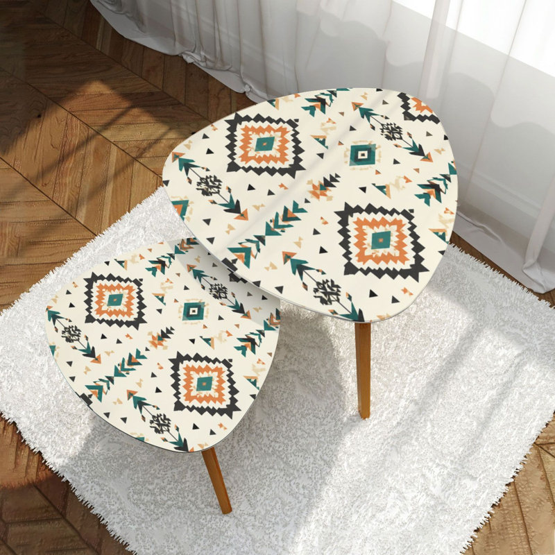 Ensemble de 2 tables basses gigognes Triangle