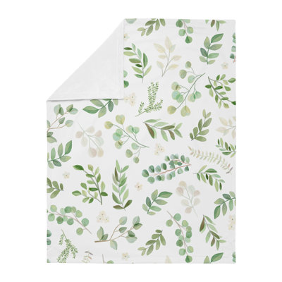 Botanical Floral Leaf Baby Blanket