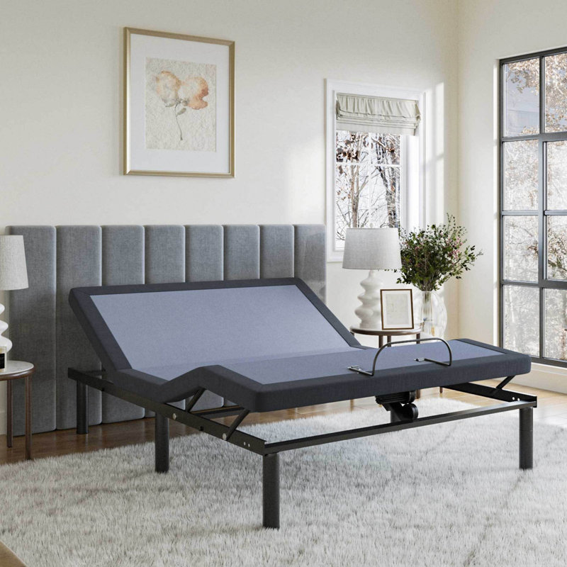 Base de lit réglable avec ajustement de positions pleine gamme, mémoire programmable, fonction de massage et multiples fonctions pratiques