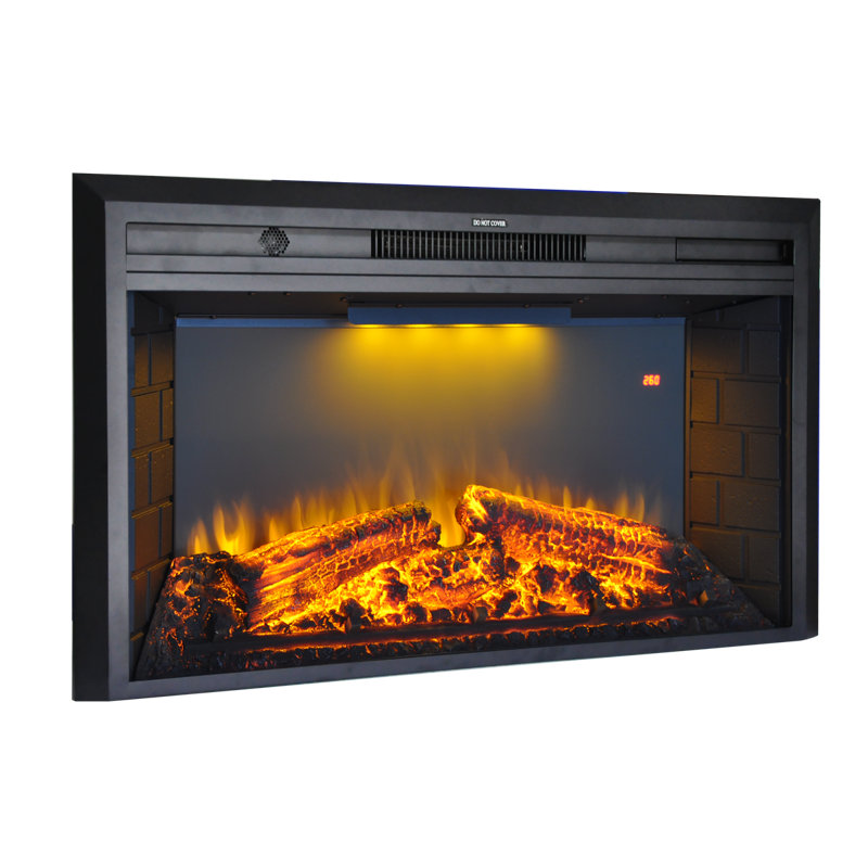Kylah Recessed Electric Fireplace with Multicolor Flame,Remote Control & Sound of Crackling Fire, 20.9" H x 35.6" W x 9.06" D