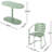Garden Patio Bistro - Iron, Matte Teal Color, 2 Chairs & Table Included Elegant Hue, Includes Oval For-331097055