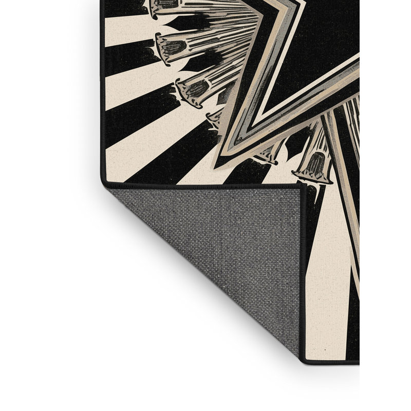Tapis gris moelleux et doux à motif d'étoile Mid-Century Sedgley, 3 X 5