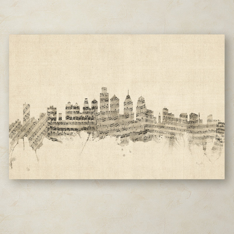 « philadelphia horizon sheet music », impression sur toile tendue, H 22 po x l 32 po x P 2 po