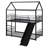 Metal House Bunk Bed With Slide-1586440371