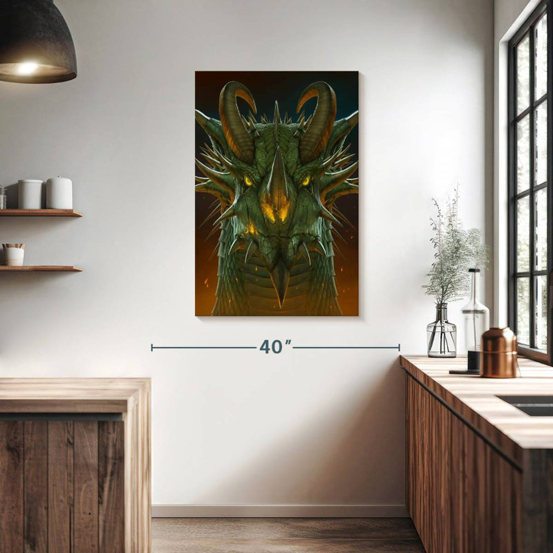 Portrait de dragon Brampt, H 39 po x l 26 po