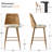 Camili Boucle Upholstered Rattan Counter Stools