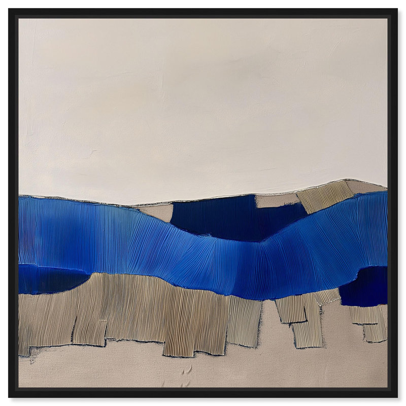 "Méandre", forme I, impression murale sur toile par Art Remedy, cadre noir, 30 x 30, H 31 po x l 31 po, Structure noire