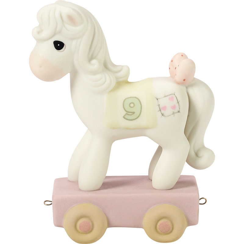Figurine Precious Moments Birthday Train with Bow Age 9 4,13 pouces