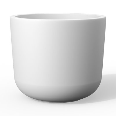 9.5 In. Small Concrete Round Planter / Pot With Drainage Holes
