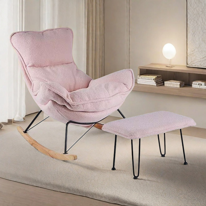 Chaise berçante simple, simple, moderne et décontractée, Rose