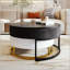 Tables basses gigognes modernes à plateau relevable avec 2 tiroirs, blanc et noir, parfaites pour le rangement et le style
