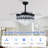 48" Dimmable Crystal Ceiling Fan With Led Lights And Remote Control-196591071