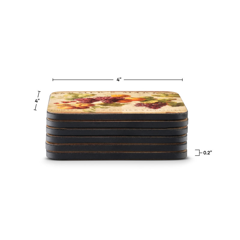 Sous-verres Pimpernel Abondant 4 po x 4 po